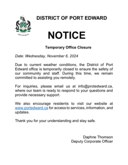 Temporary Office Closure Due to Weather - November 6, 2024