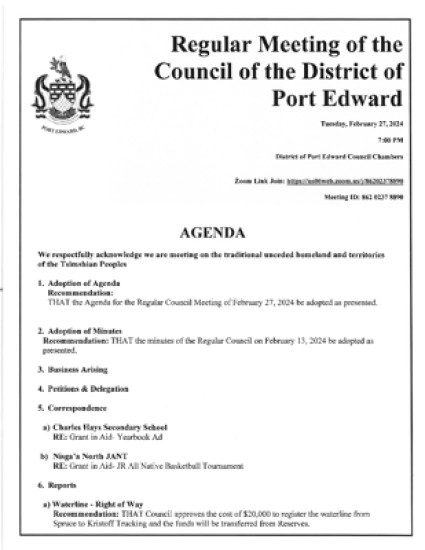 February 27, 2024 District Council Meeting