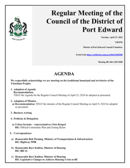 April 23, 2024 District Council Meeting