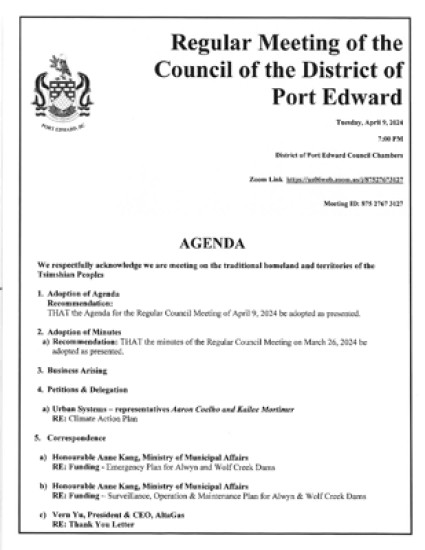 April 9, 2024 District Council Meeting