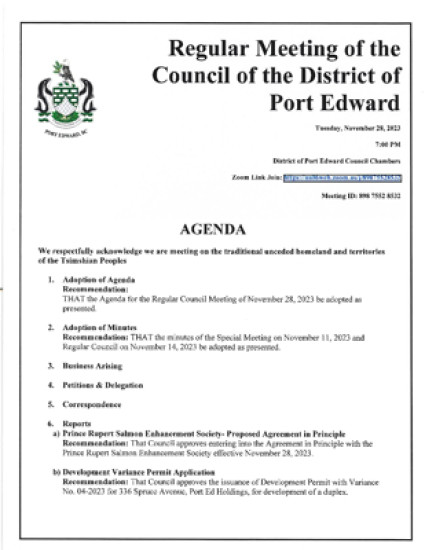 November 28, 2023 District Council Meeting