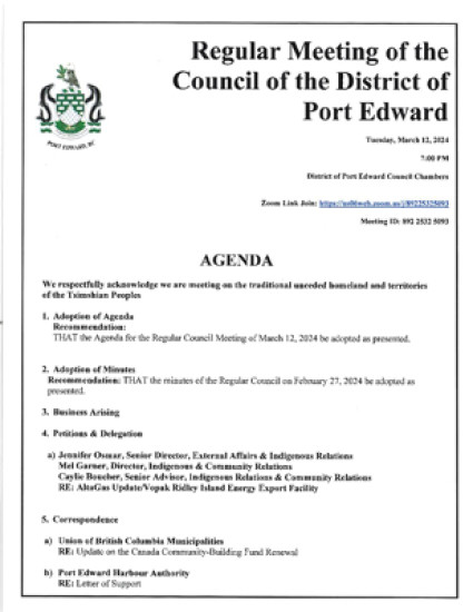 March 12, 2024 District Council Meeting