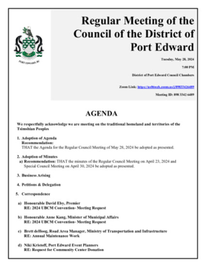 May 28, 2024 District Council Meeting