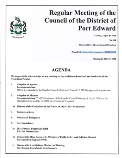 August 13, 2024 District Council Meeting