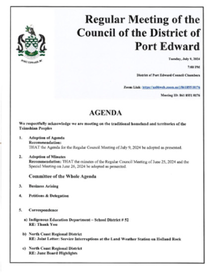 July 9, 2024 District Council Agenda