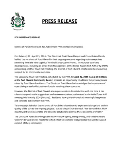 Press Release -April 15, 2024