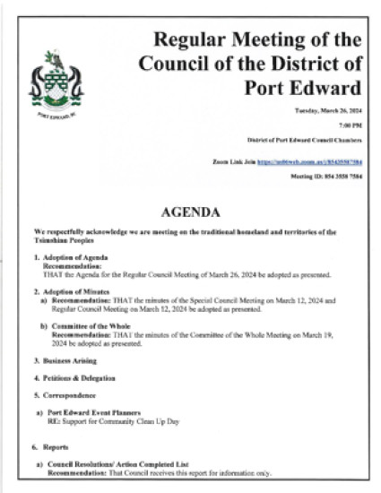 March 26, 2024 District Council Meeting